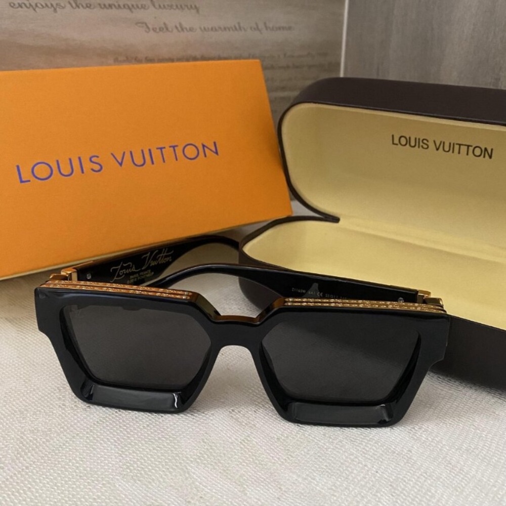 Louis Vuitton Black and Gold Sunglasses